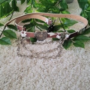 Women's Cow Print Faux Leather Belt